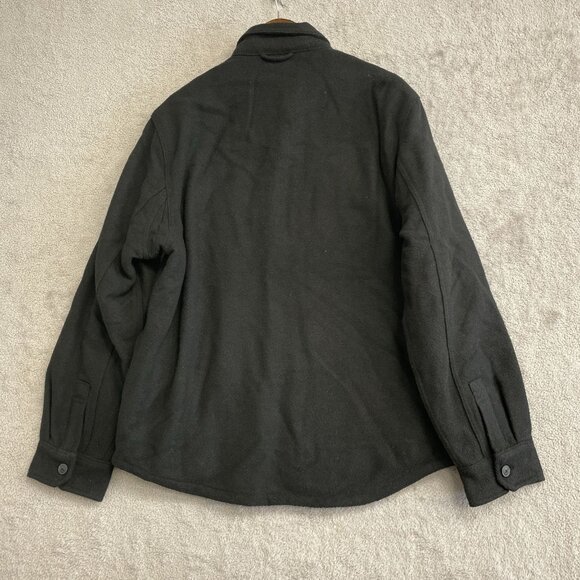 NEW Jachs New York Men's Size L Wool Blend Shirt Jacket Black Sherpa Lining - Picture 3 of 10